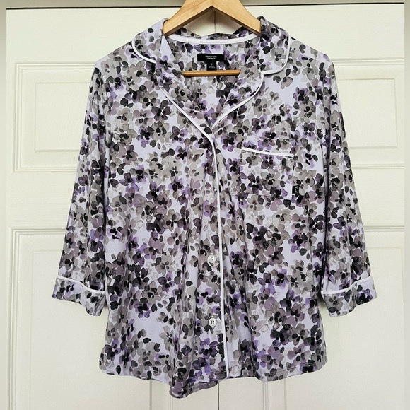 {Simply Vera Vera Wang} Pajama Top and Pants Matching Set in Purple - Small - Picture 3 of 15